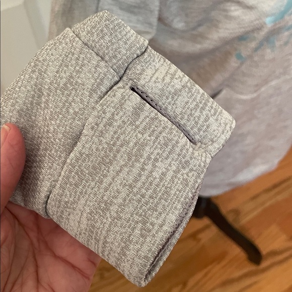 Adidas Women's Light Gray Hoodie with Blue Logo Climawarm Size Medium Lined EUC - Picture 4 of 12